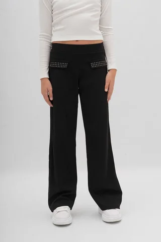 Pantalon  Wide Leg De Vestir C/Full Stras En Tapa Bolsillo - Vista 2