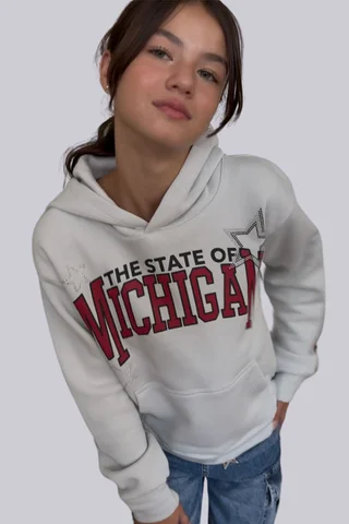 Buzo Oversize  Estampa Michigan C/Apliques Estrella - Vista 1