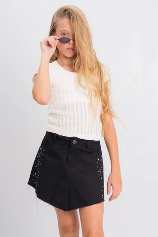 Skorts Gabardina Color C Tachas - Vista 1