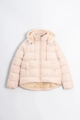 Puffer C Capucha Desmontable Bolsillos C Detalles Engomados Y Cintura Ajustable - Vista 4