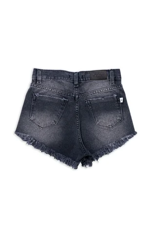 Short Jeans Negro Desflecdo Full Tachas - Vista 1