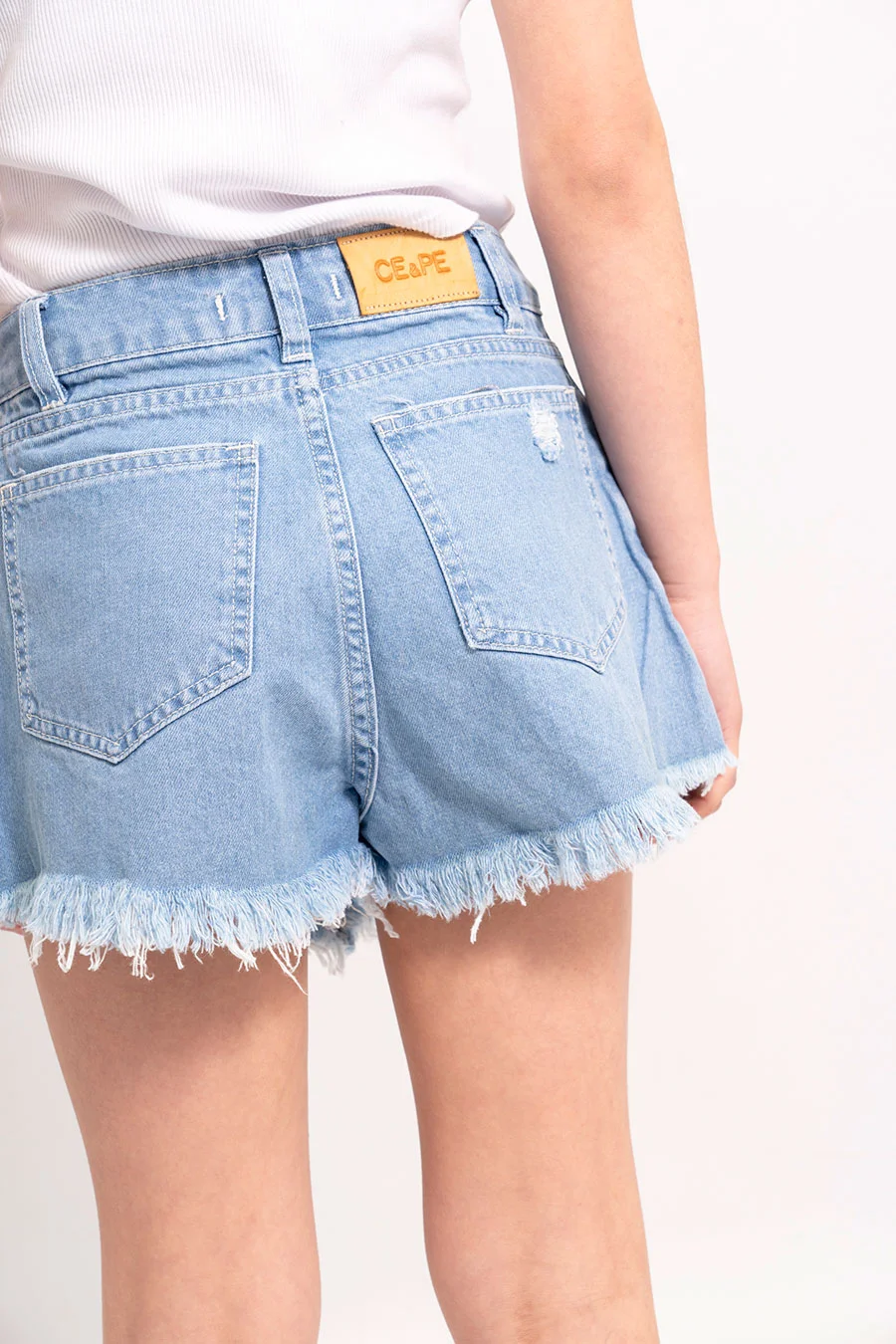 Skorts Jeans Celeste Desflecado C/Roturas - 3