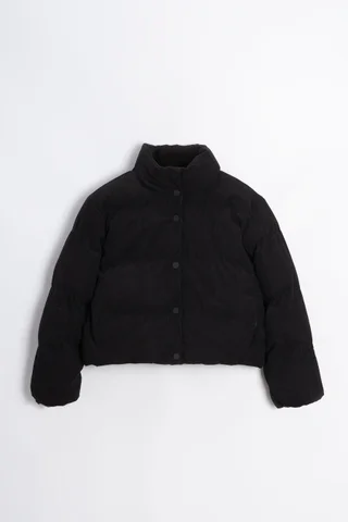 Campera De Corderoy Con Interior De Corderito Cuello Alto Y Broches Al Tono - Vista 4