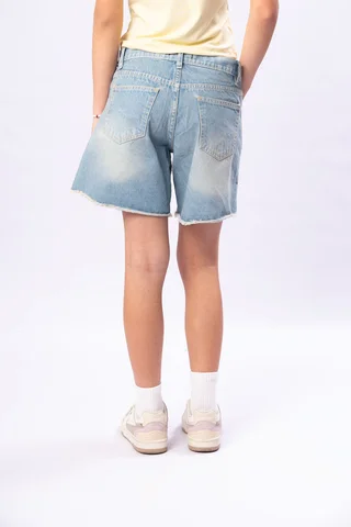 Bermuda Denim Desflecada Sobreteñida C Llavero - Vista 4