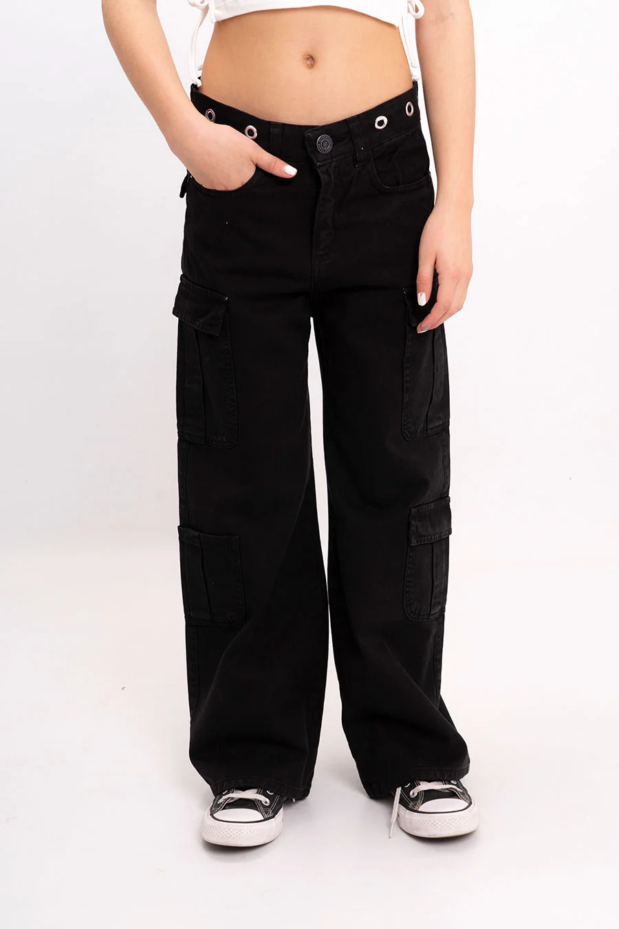 Pantalon Cargo Color Bolsillo Del Y Tras C/ Tapas-