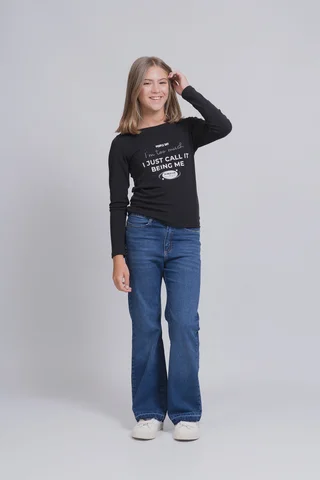 Remera Auro De Rib Soft Con Lycra Envivada Con Estampa Just I Ami - Vista 1