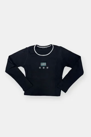 Remera Eira Cuello Combinado Argentina Con Stras - Vista 2