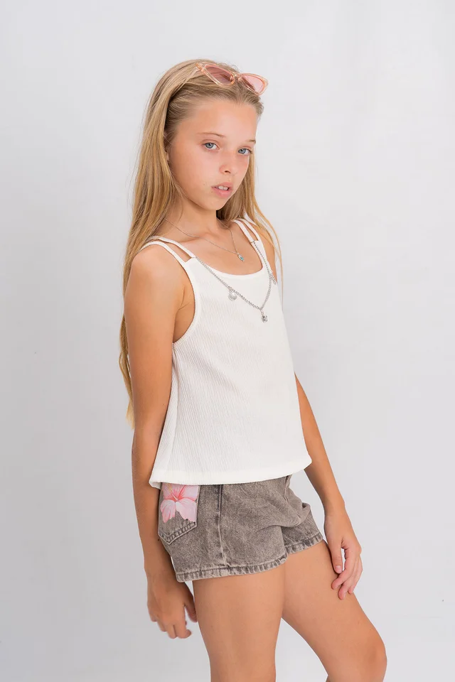 Blusa Sin Manga Desagujada