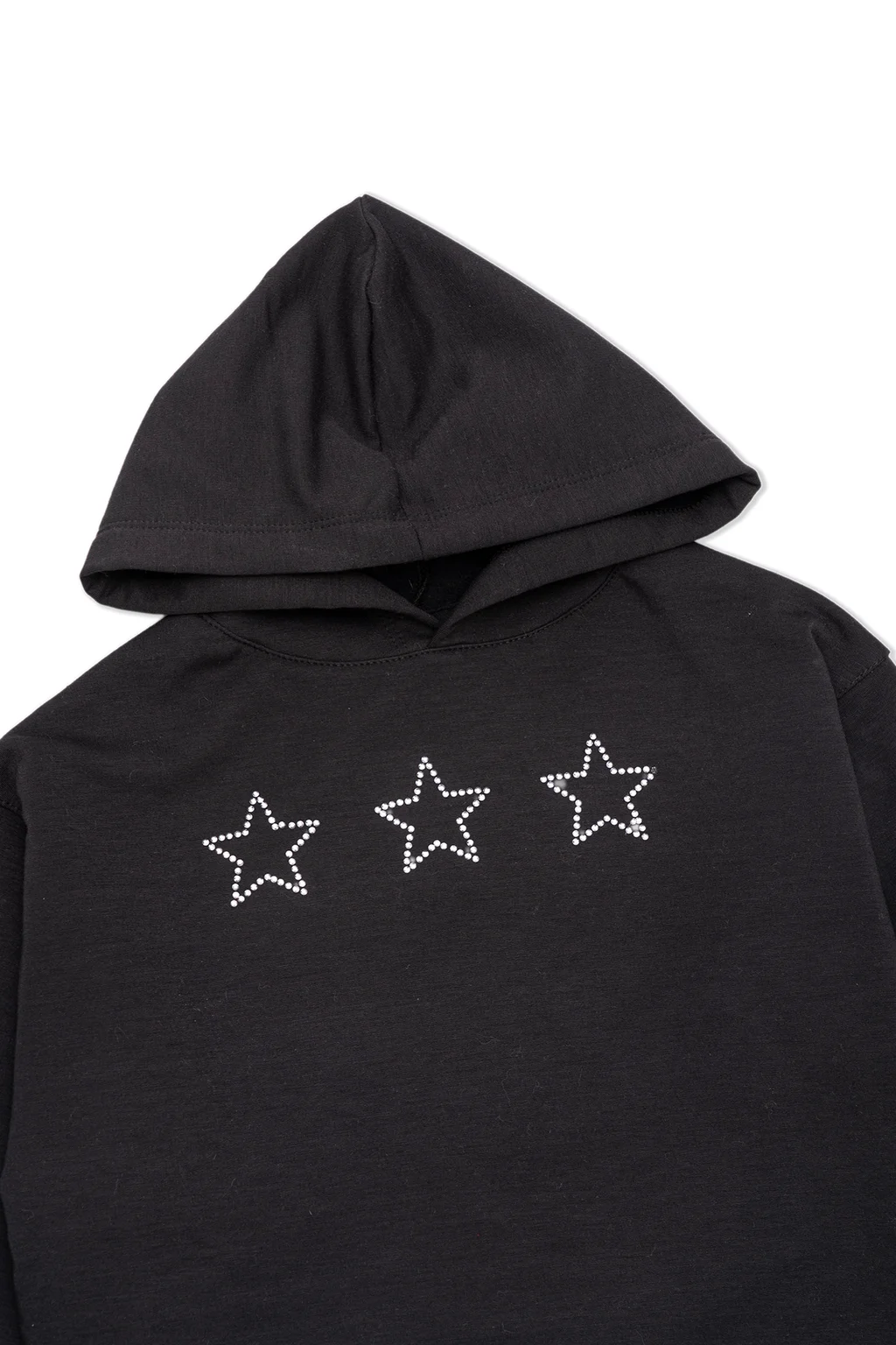 Buzo Frizado Con Capucha Y Estrellas Aplicadas - 1