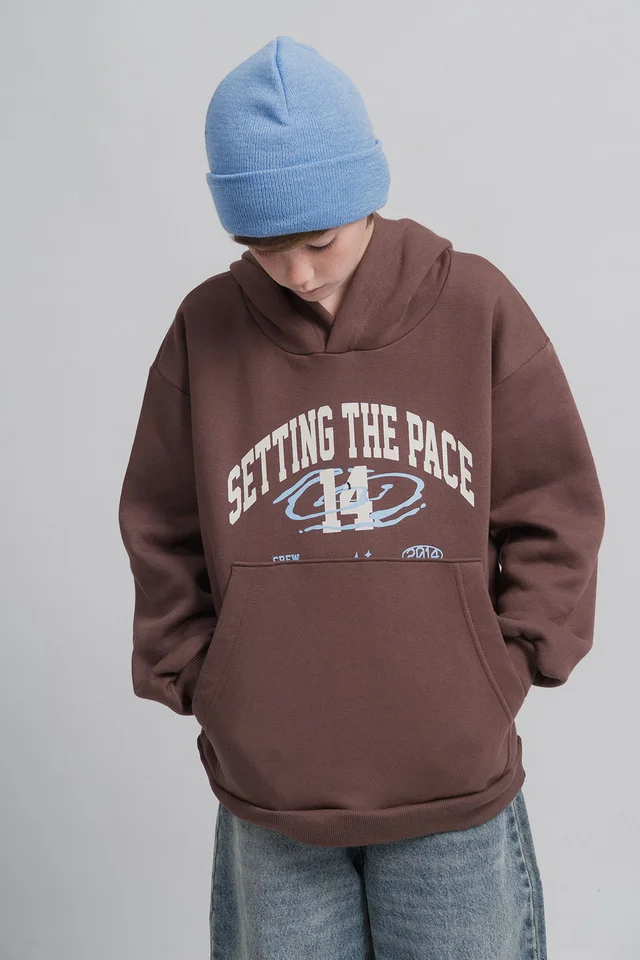 Buzo Neo Oversize De Frisa Con Estampa Setting The Pace.