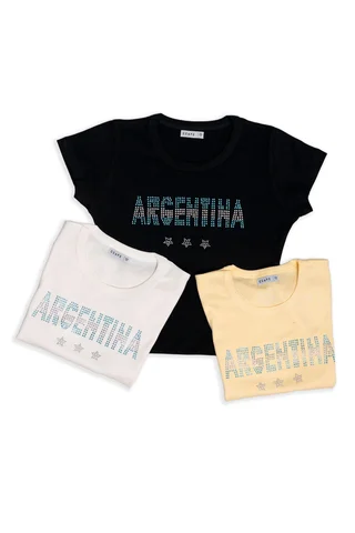 Remera Tina Manga Corta Argentina Tres Estrellas - Vista 3