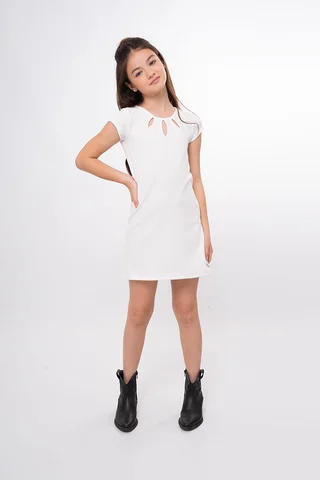 Vestido Crepe Con Aberturas En Escote - Vista 1
