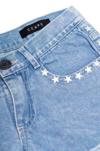 Short Jeans Tiro Bajo Estrellas - Vista 2