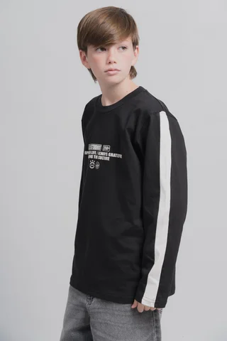 Remera Luca Manga Larga En Jersey Pesado 20/1 Con Recortes En Contratono En Mang - Vista 1