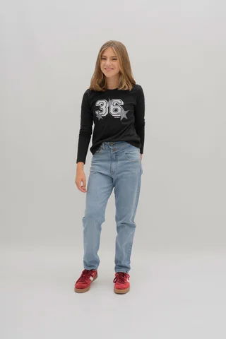 Jeans Nena Calce Relajado Doble Cintura - Vista 2