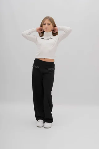 Pantalon  Wide Leg De Vestir C/Full Stras En Tapa Bolsillo - Vista 1