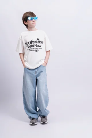 Remera Gael Manga Corta Oversize En Algodon Frio Con Estampa Not Aviable - Vista 3
