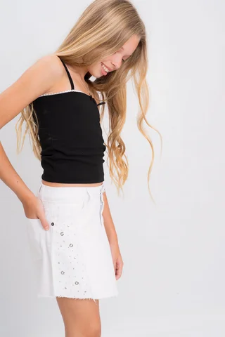 Skorts Gabardina Color C Tachas - Vista 4