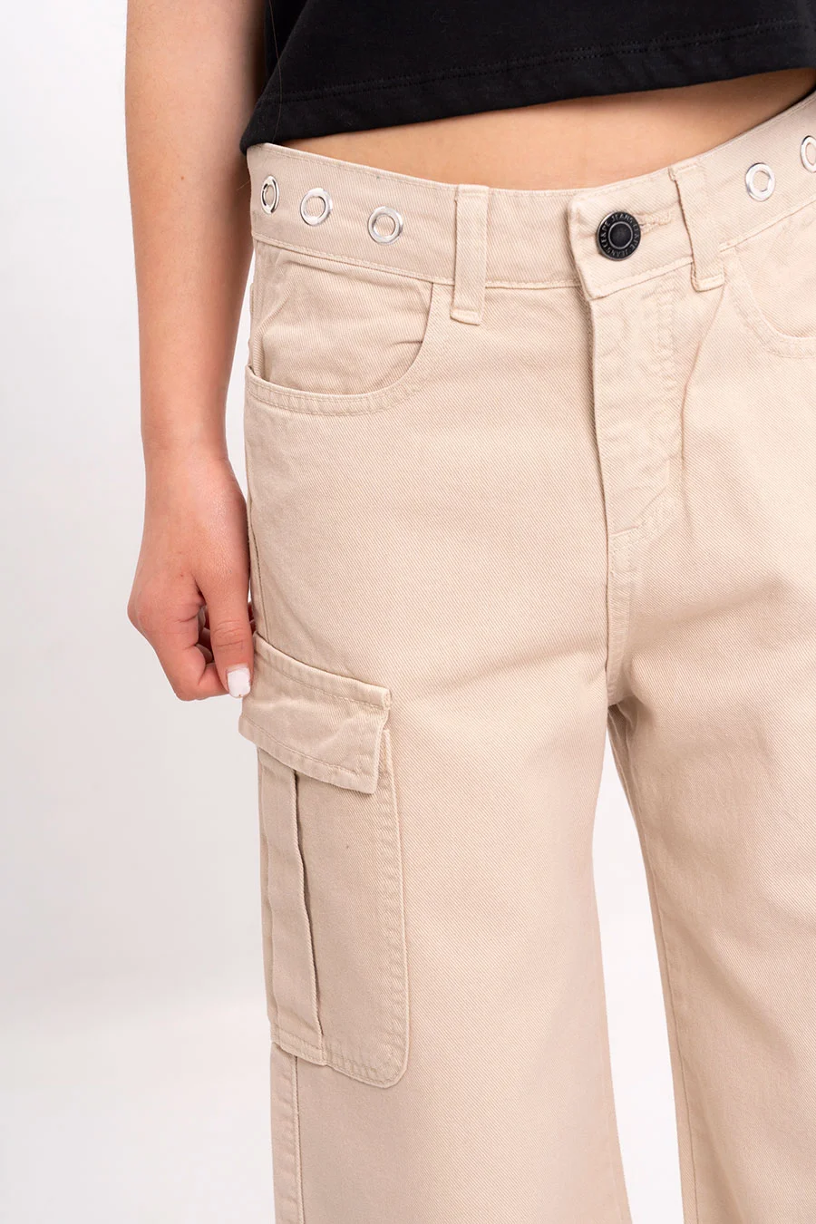 Pantalon Cargo Color Bolsillo Del Y Tras C/ Tapas-