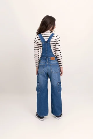 Jardinero Jeans Con Bolsillos Cargo - Vista 4