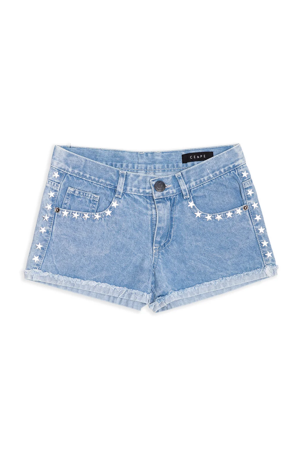 Short Jeans Tiro Bajo Estrellas - 0