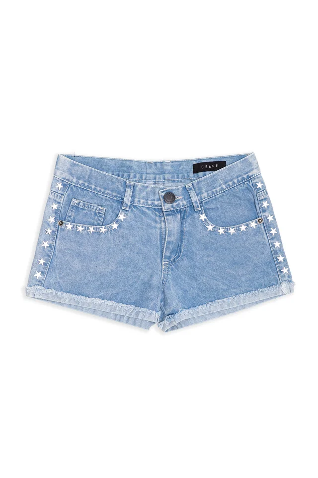Short Jeans Tiro Bajo Estrellas