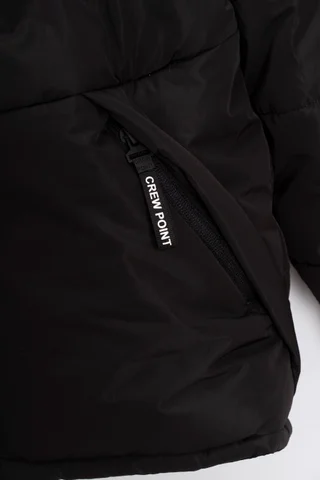 Puffer Con Capucha Detalle Estampado Tiracierres Engomado Y Escudo De Goma En Ma - Vista 3