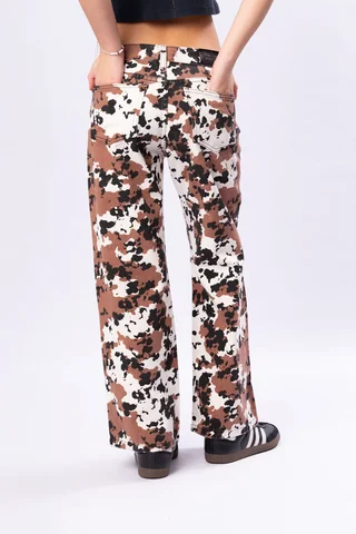 Pantalon Wide Leg Dibujo Vaca - Vista 3