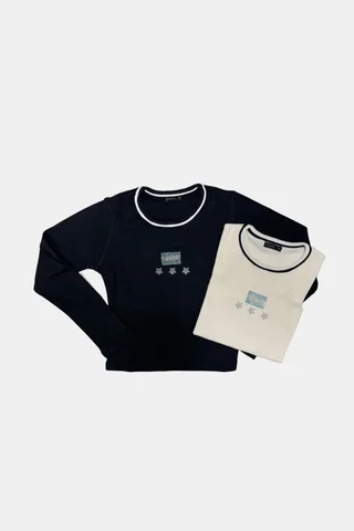 Remera Eira Cuello Combinado Argentina Con Stras - Vista 3