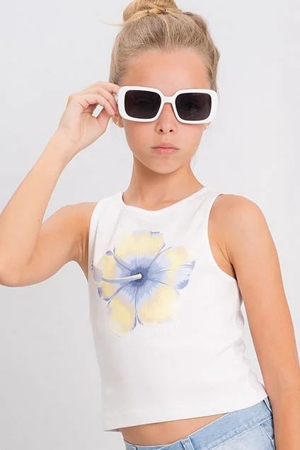 Musculosa Ribb Flor Paradise Mood