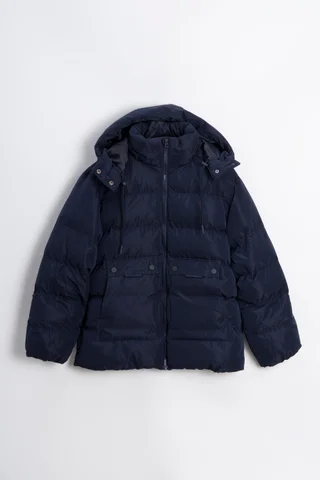 Puffer Con Capucha Desmontable Bolsillos C Tapa Y Broches Engomados Y Ajustes C - Vista 6