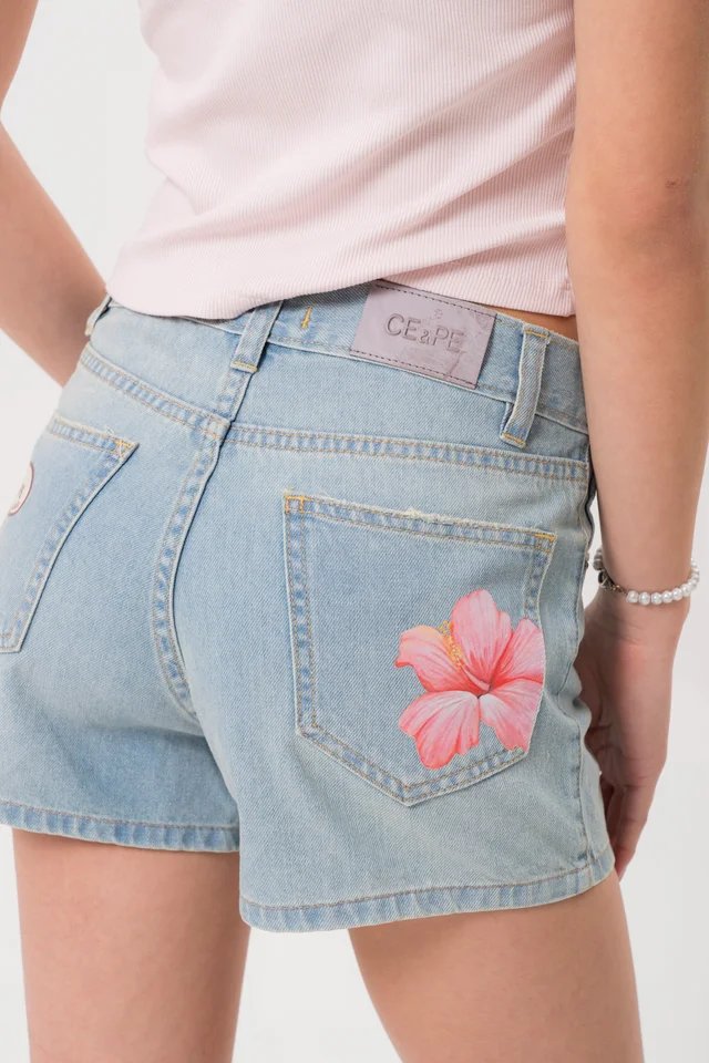 Short Matizado Flor Hawai