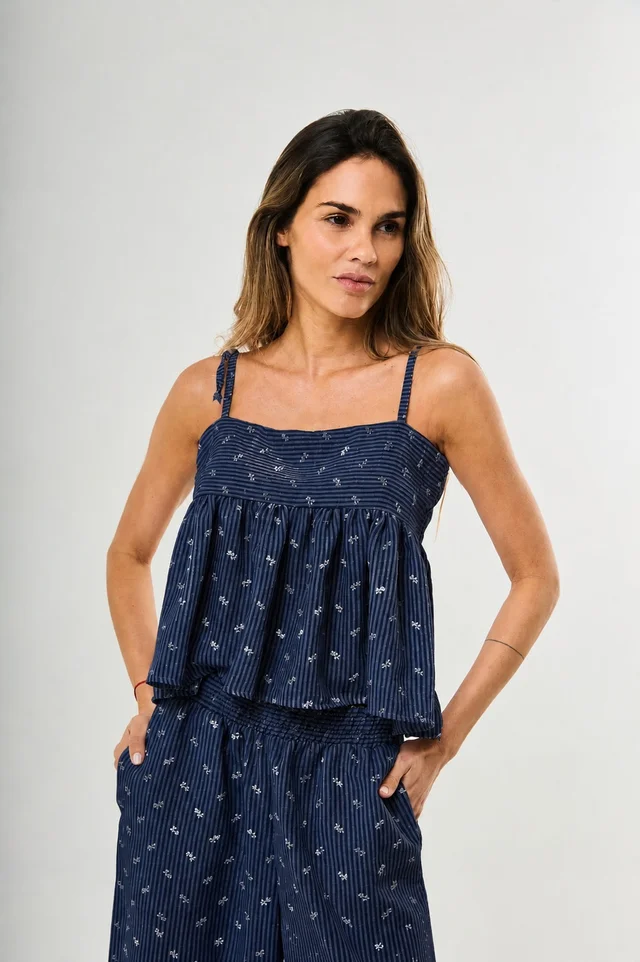 Top Liberty - Art 1394 (lino bordado)