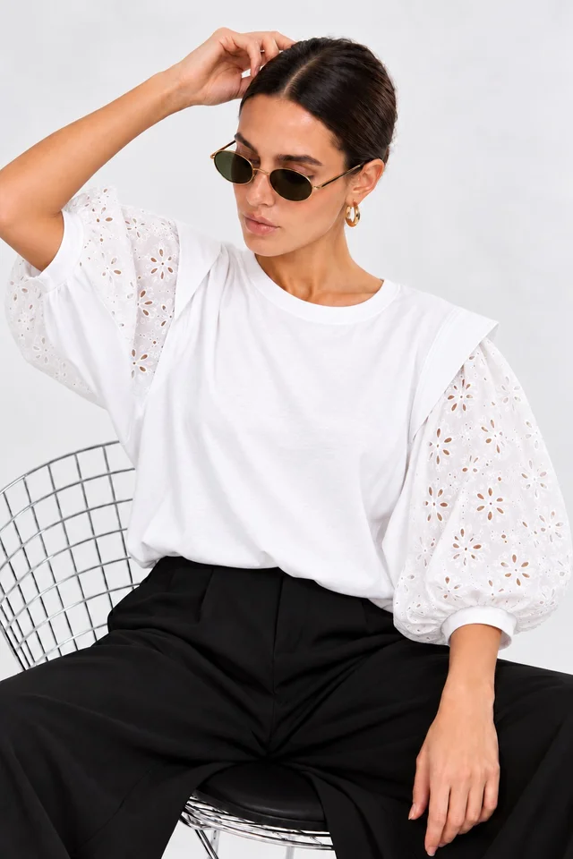 Blusa Cecilia Brodery - Art 1202 (jersey y broderi)