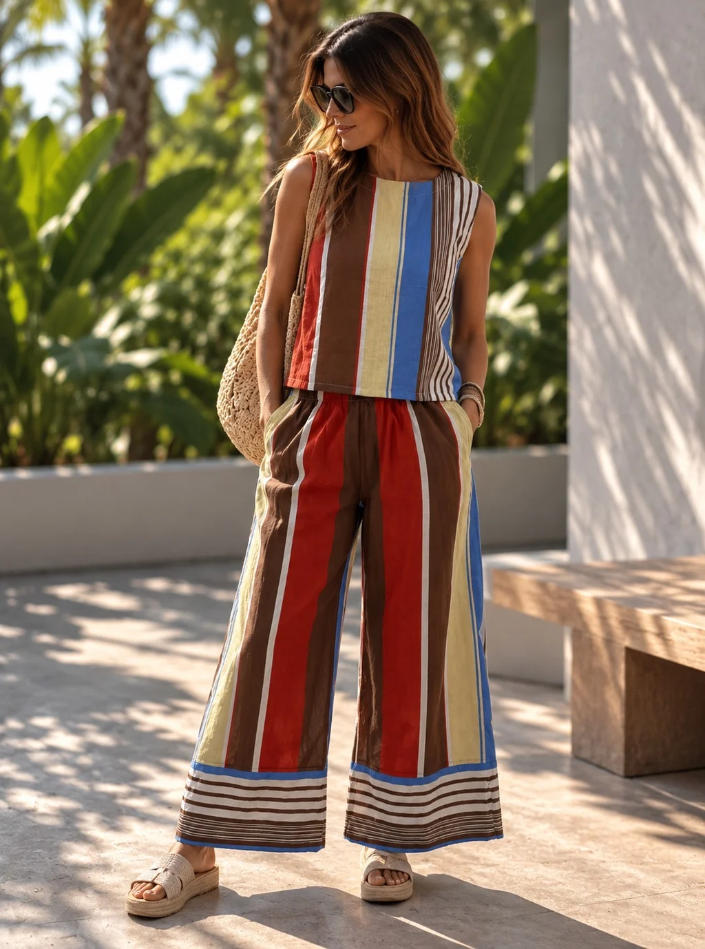 Pantalon Capri Valen - Art.1710(Lino Rayado)