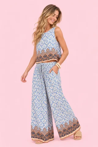 Pantalon Emilia - Art 1049 (seda estampada) - Vista 1