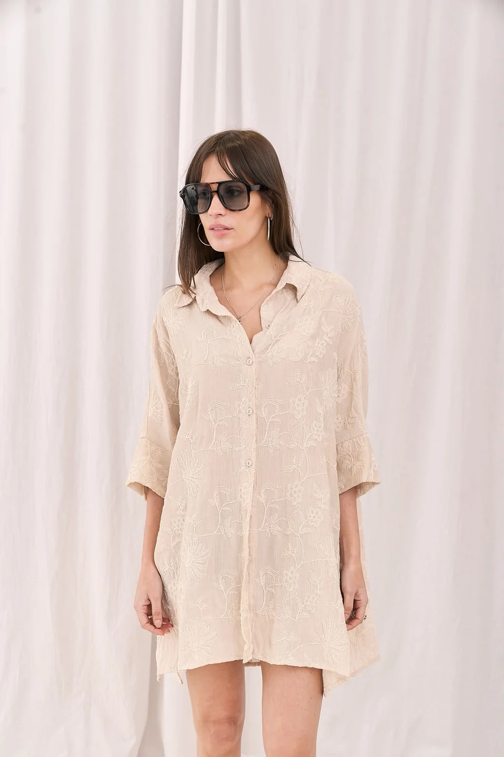 Camisa Aguirre Bordada - Art 174 (lino)