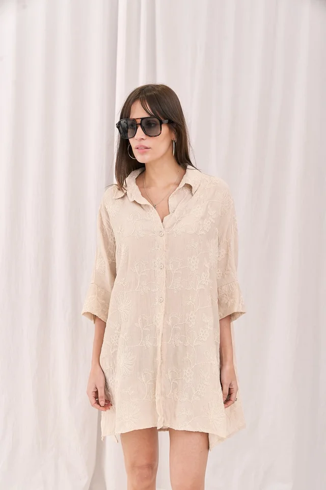 Camisa Aguirre Bordada - Art 174 (lino)