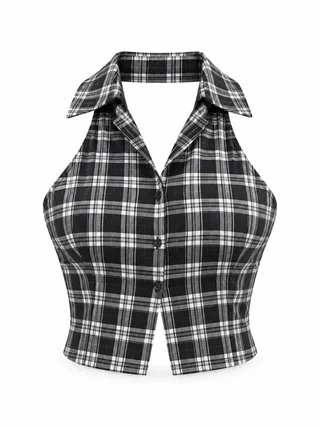 Top Camisa Tartar - Art 1740 (alg poplin cuadros) - Vista 6
