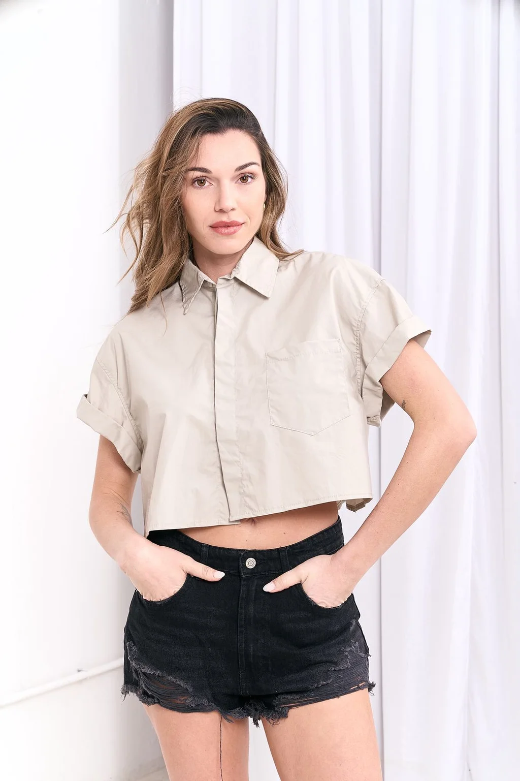 Camisa Naos - Art 1035 (poplin c/lycra)
