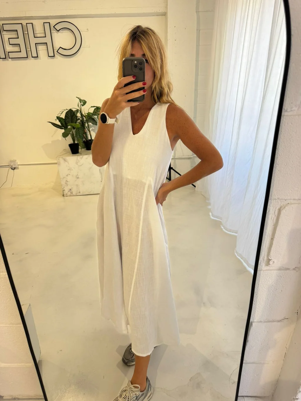 Vestido Colonia - Lino amplio en V