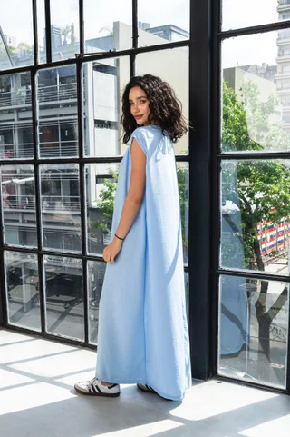 Tunica Delfina - Lino escote V - Vista 4