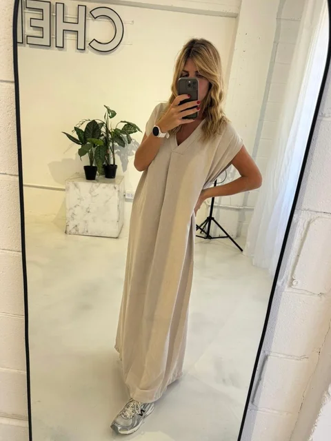 Tunica Delfina - Lino escote V