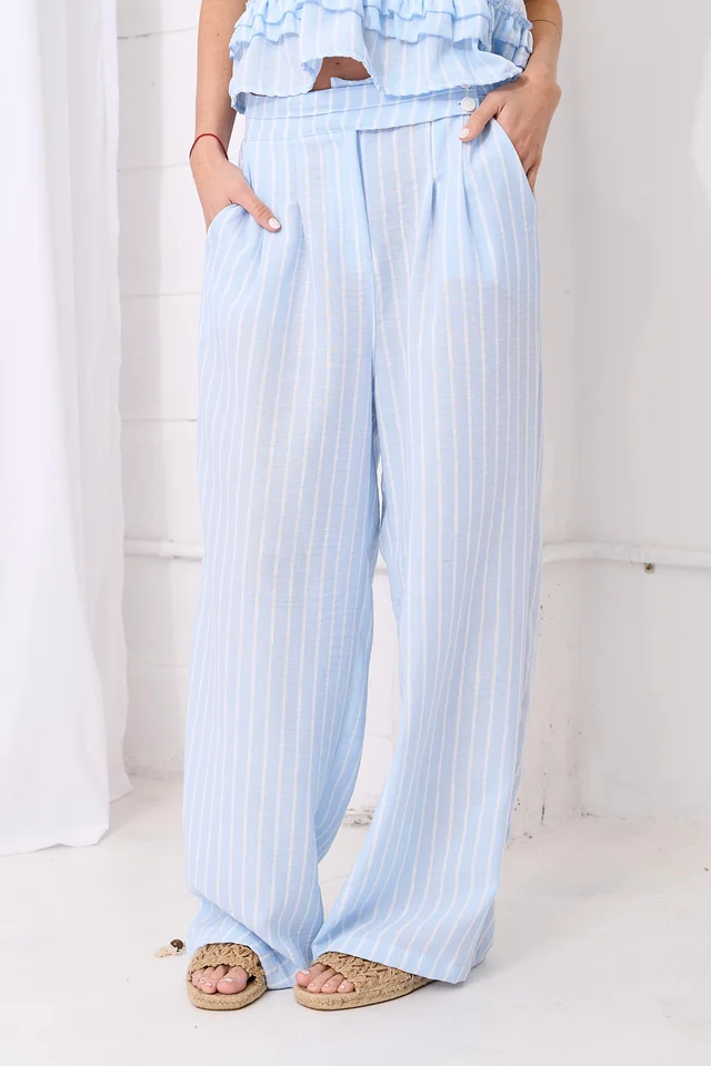 Pantalon Teresa. - Art 1444 (lino rayado)