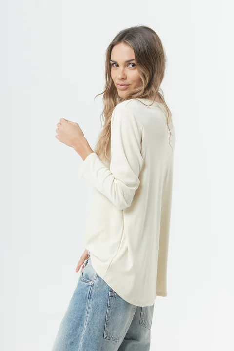 Remera Lina - Jersey mha larga esmerilado