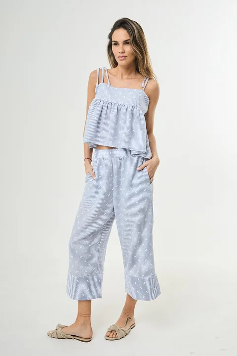 Pantalon Liberty - Art 1395 ( lino bordado)