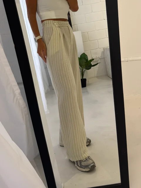 Pantalon Teresa. - Art 1444 (lino rayado)