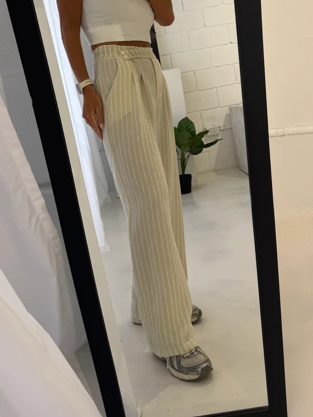 Pantalon Teresa. - Art 1444 (lino rayado)