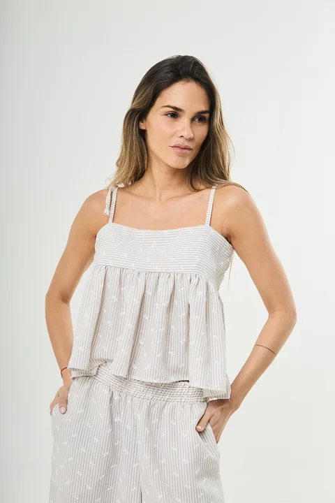 Top Liberty - Art 1394 (lino bordado)