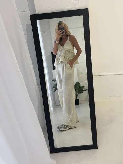 Pantalon Teresa. - Art 1444 (lino rayado)